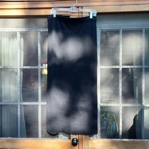 Eileen Fisher Black Wool Knit Straight Skirt